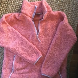 Jcrew Pink polartec sherpa 1/4 zip fleece